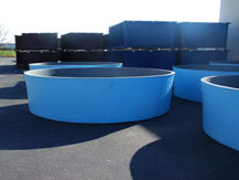 Fiberglass rain harvest storage tanks